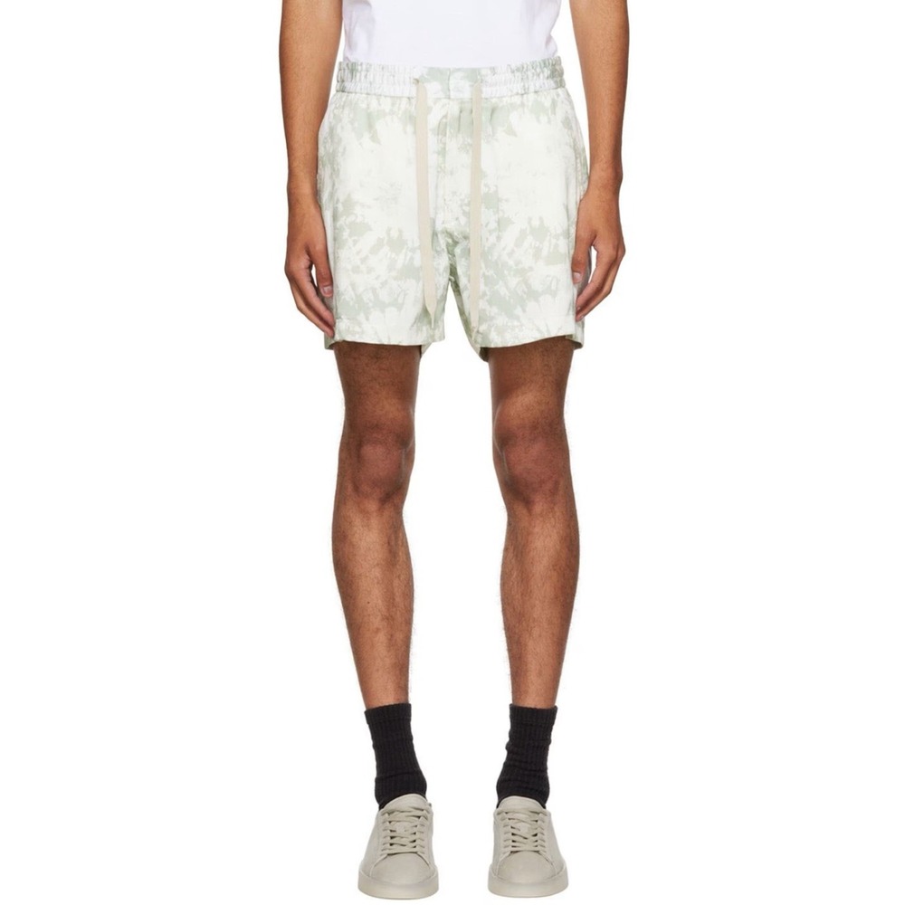 TIGER OF‎ SWEDEN Green Twolum Shorts Men's Size 36 Cupro Blend Tie Dye